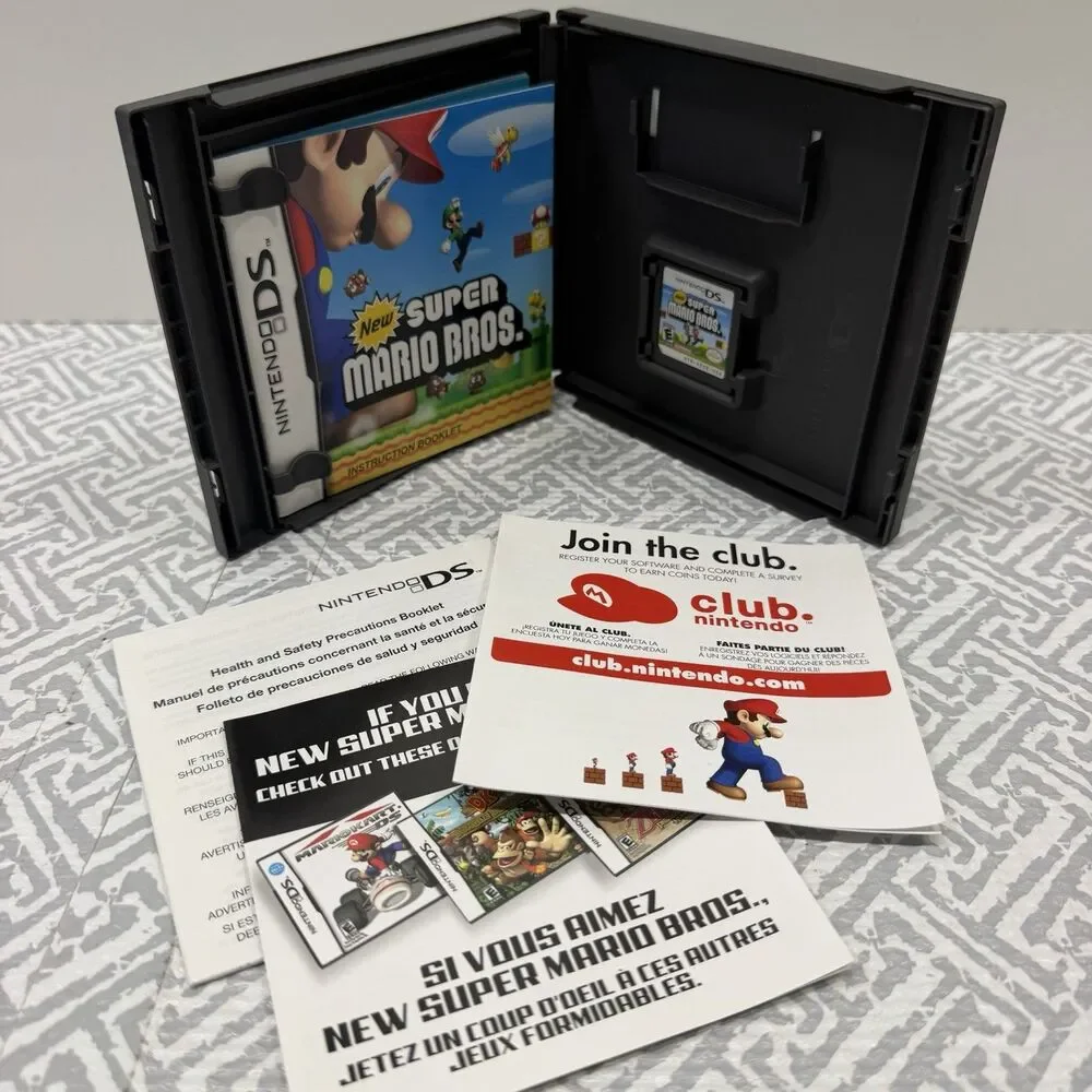 New Super Mario Bros. (Nintendo DS, 2006) Complete CIB CLEAN TESTED w/ Inserts